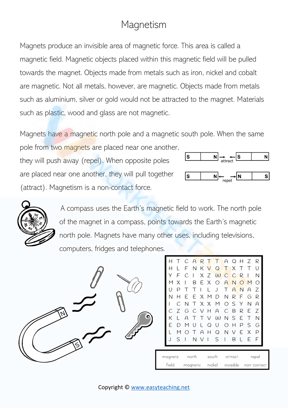 Magnetism Reading Sheet - Page 1