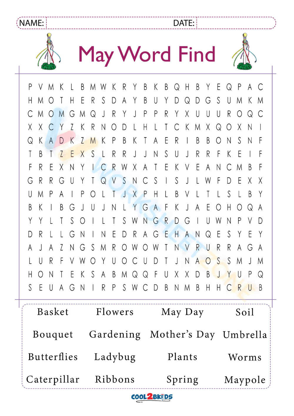 may word search printable 3 - Page 1
