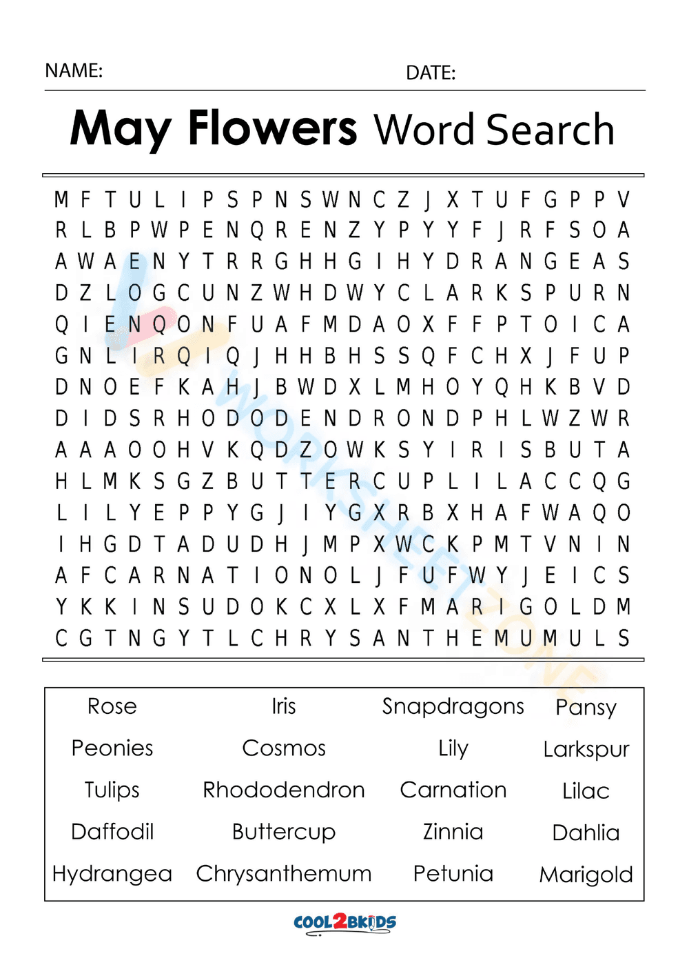 may word search printable 5 - Page 1