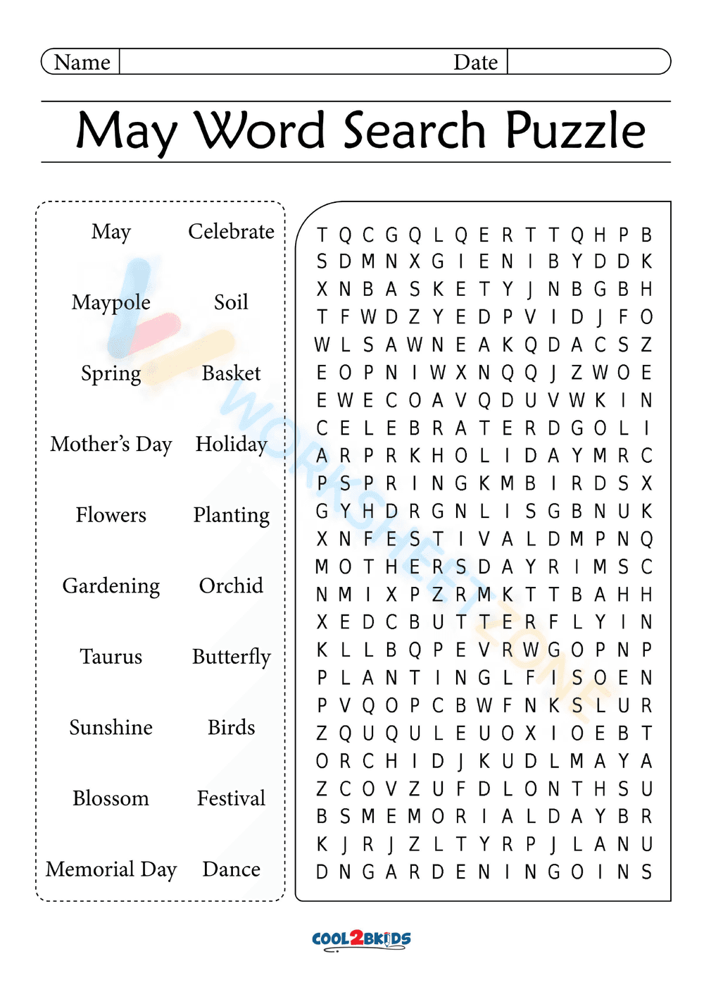 may word search printable 6 - Page 1