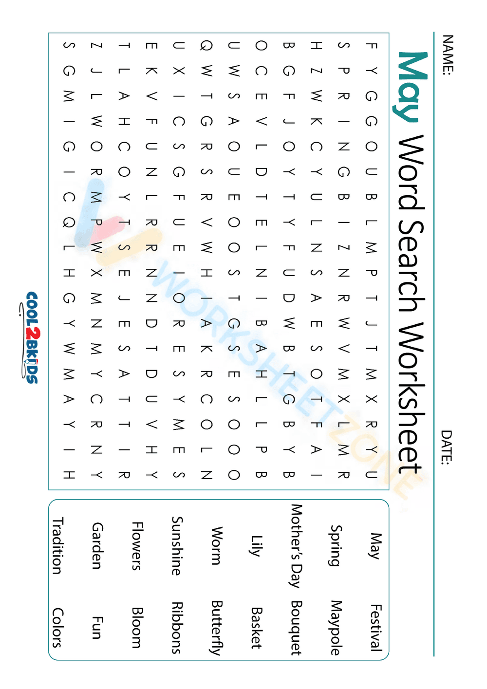may word search printable 7 - Page 1