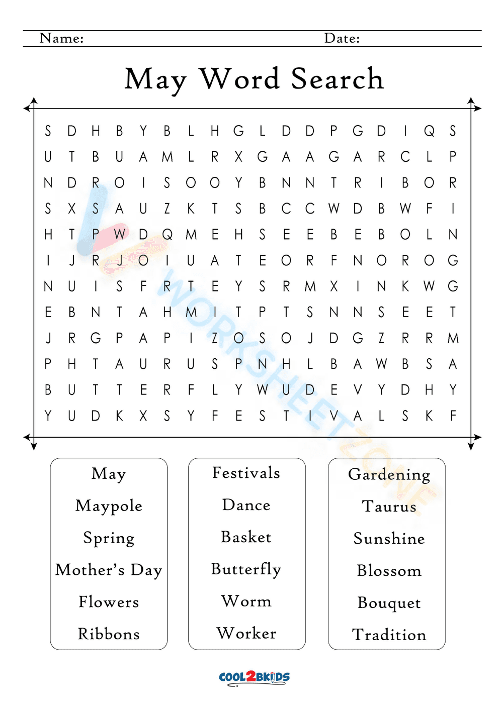 may word search printable 9 - Page 1