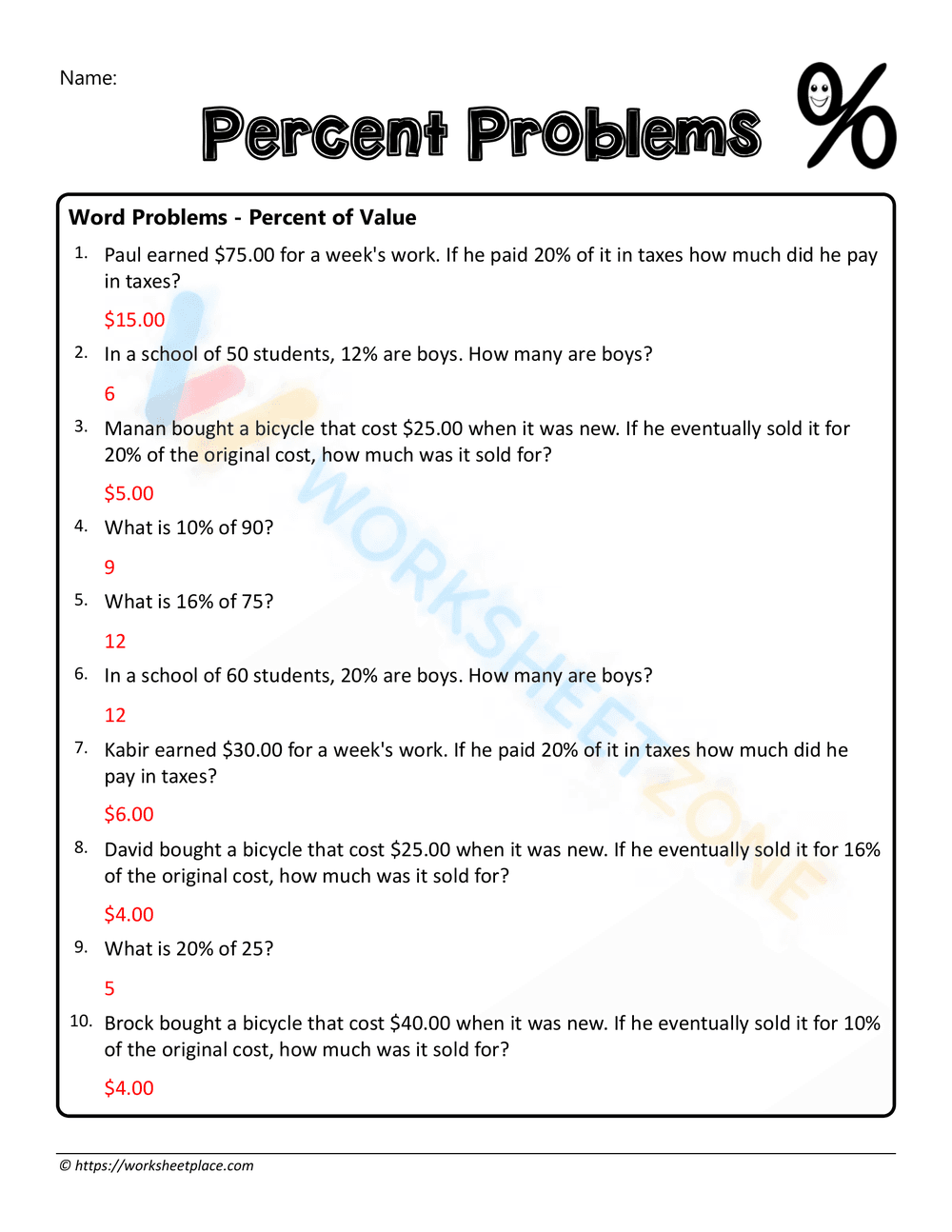 Percent problem 2 - Page 2