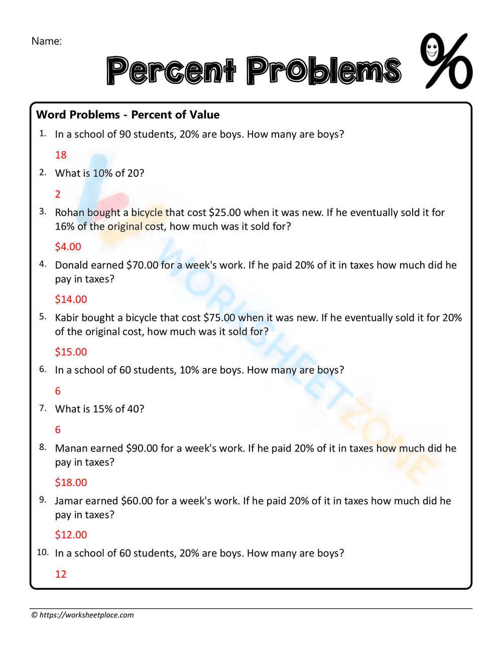 Percent problem 9 - Page 2