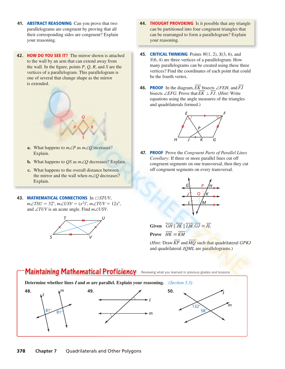 Understand Properties of Parallelograms - Page 8