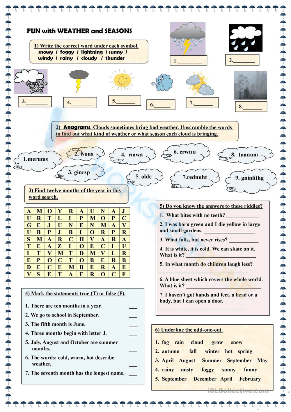 Explore the Four Seasons and Weather Patterns - Page 1