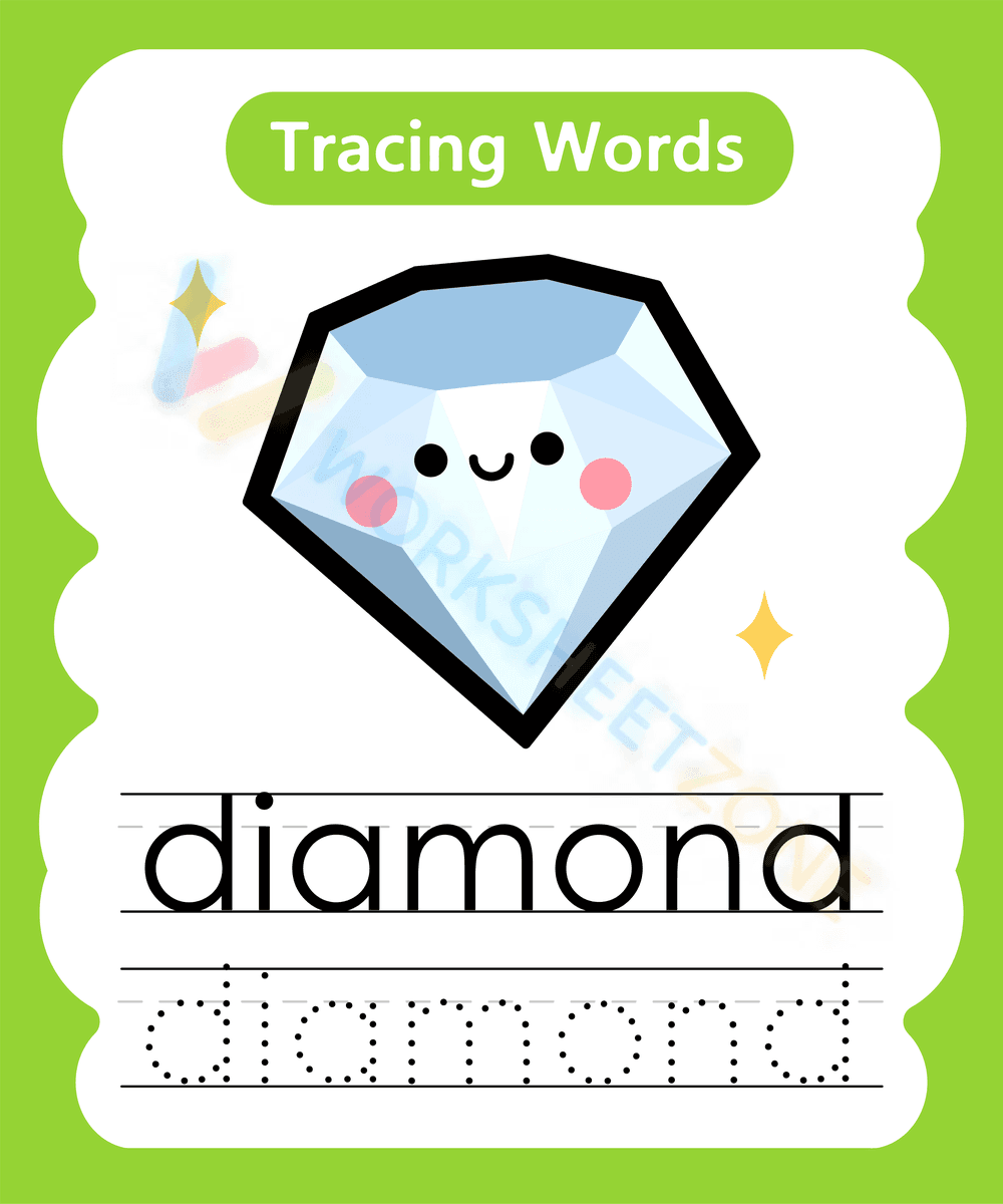 Trace the word Diamond - Page 1