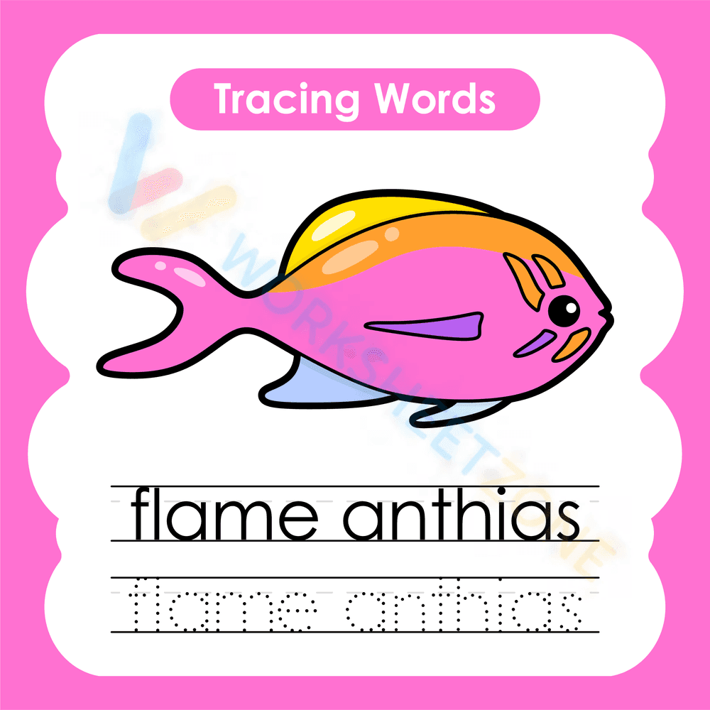Tracing words: Flame Anthias - Page 1