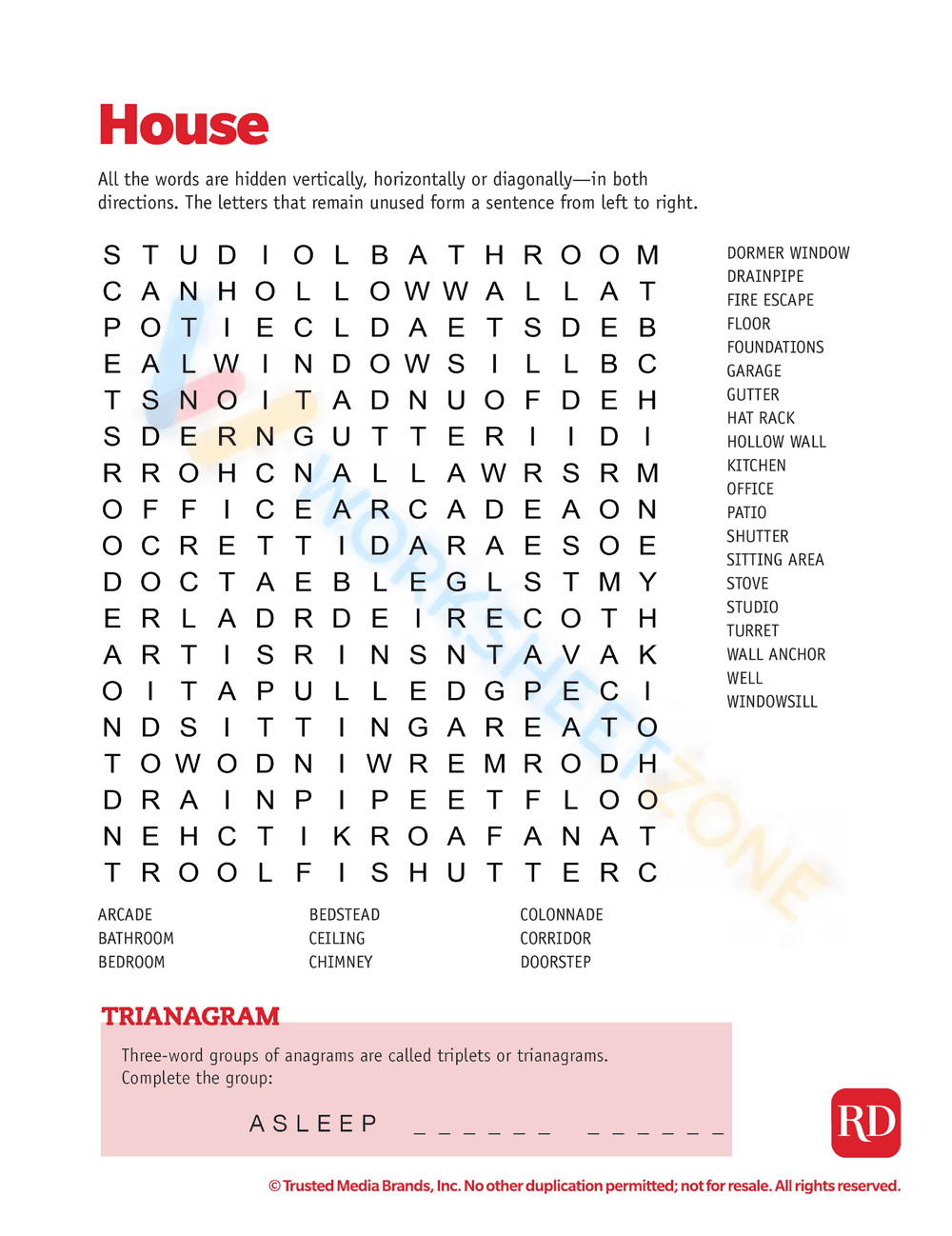 word search printable 12 - Page 1