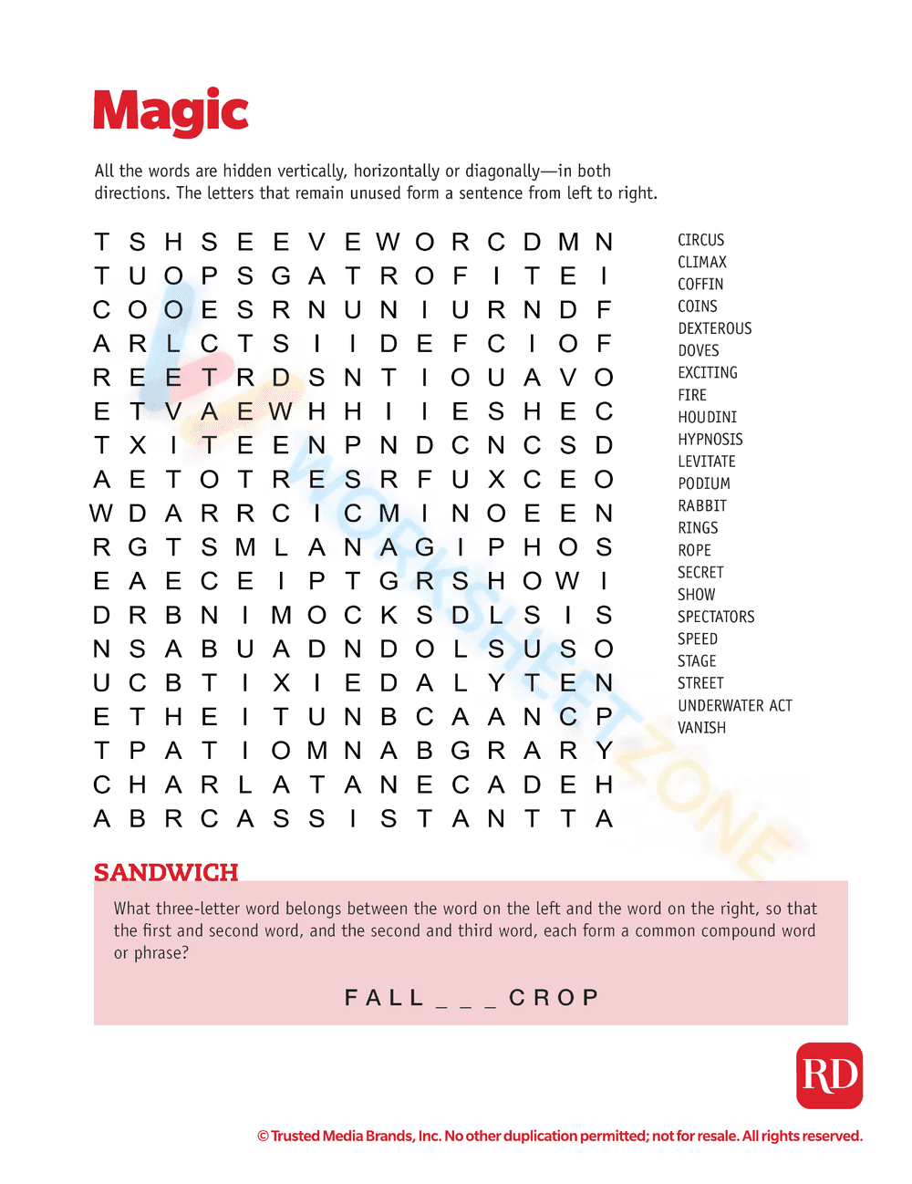 word search printable 3 - Page 1