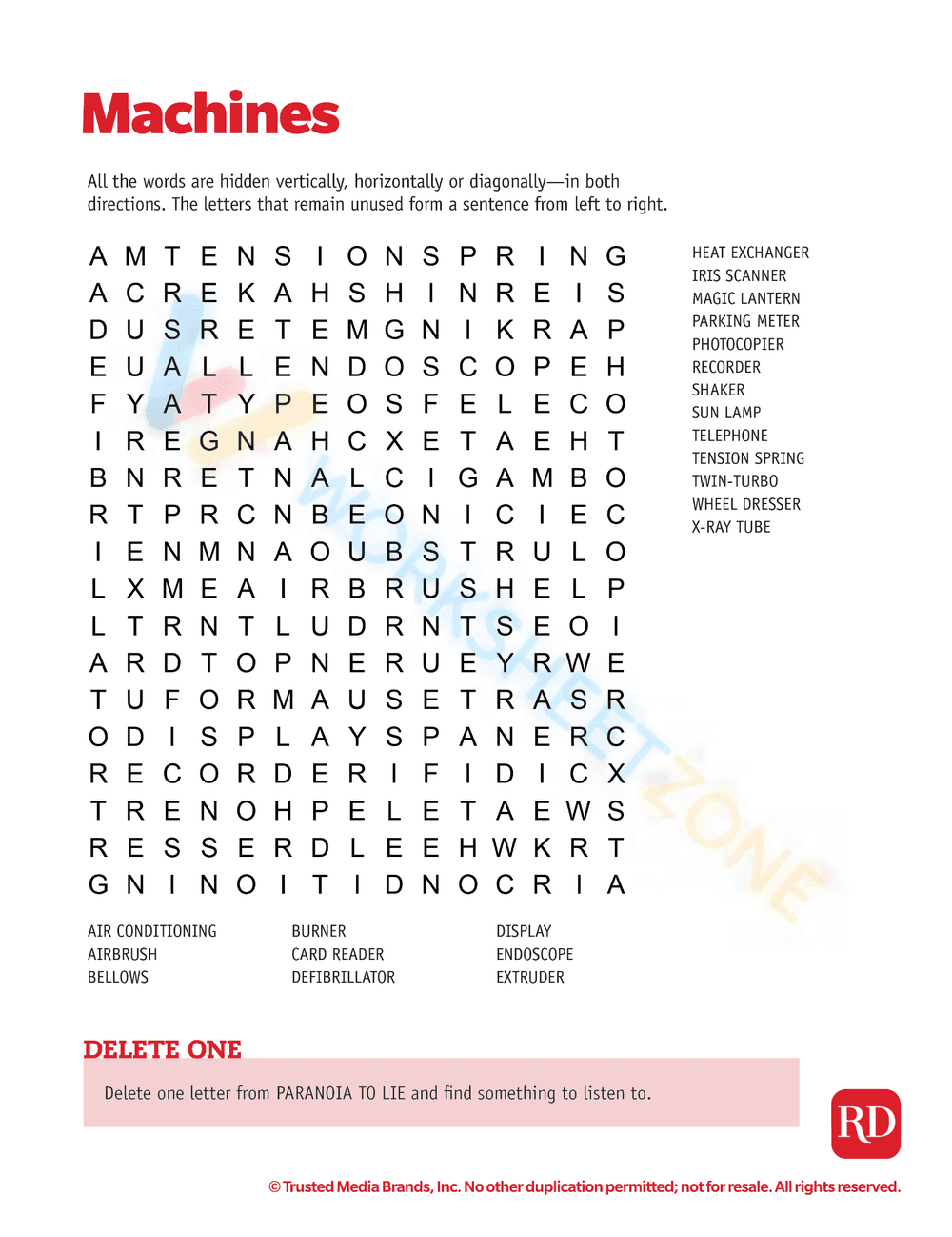 word search printable 7 - Page 1