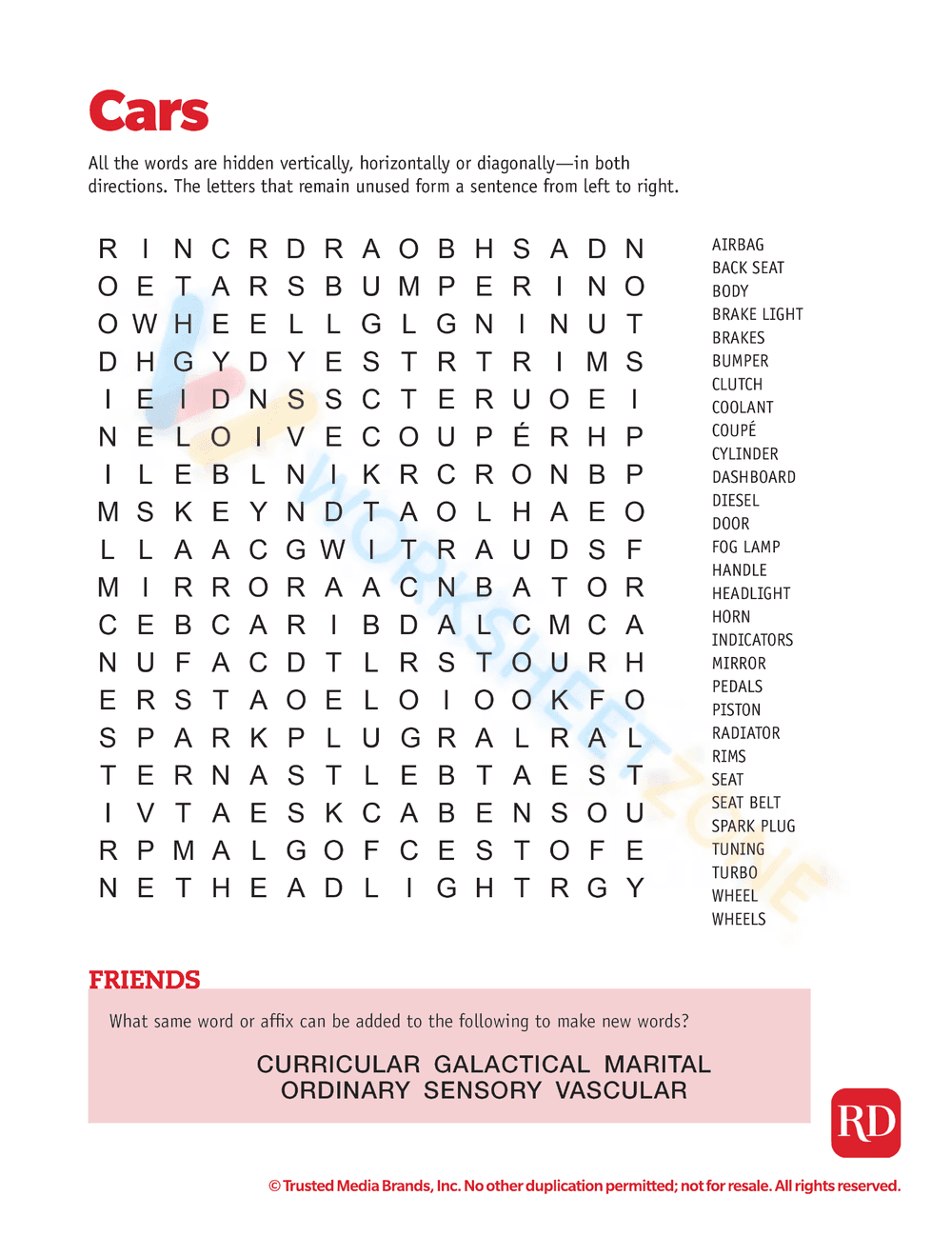 word search printable 9 - Page 1