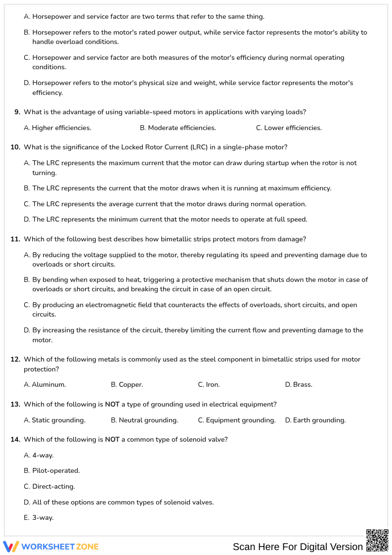 Free printable HVAC Basic HVAC Electrical Basics worksheet part 7 - Page 2
