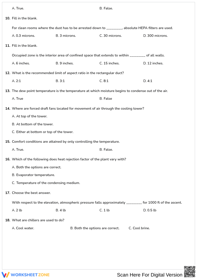 Free printable HVAC Basic Air conditioning worksheet part 3 - Page 2