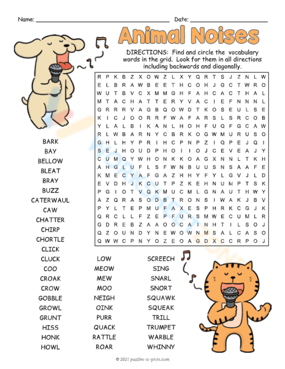 Animal Noises - Page 1