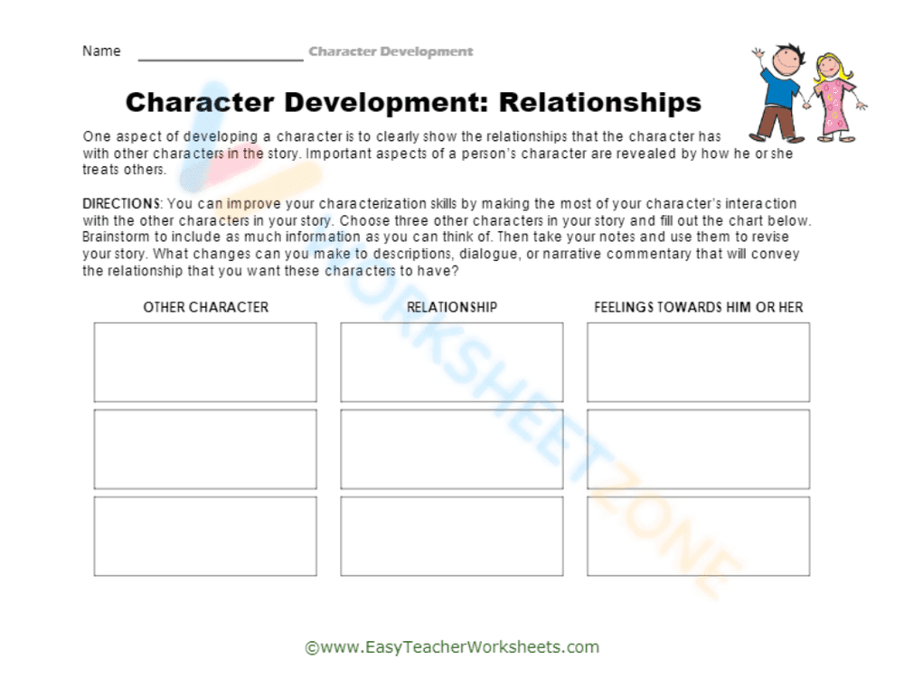 Character Traits: Worksheet for Analyzing Character 6 - Page 1