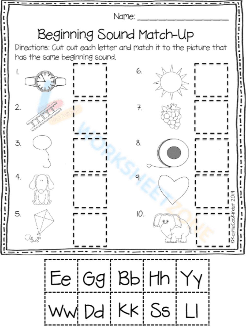 Beginning sound match-up - Page 1
