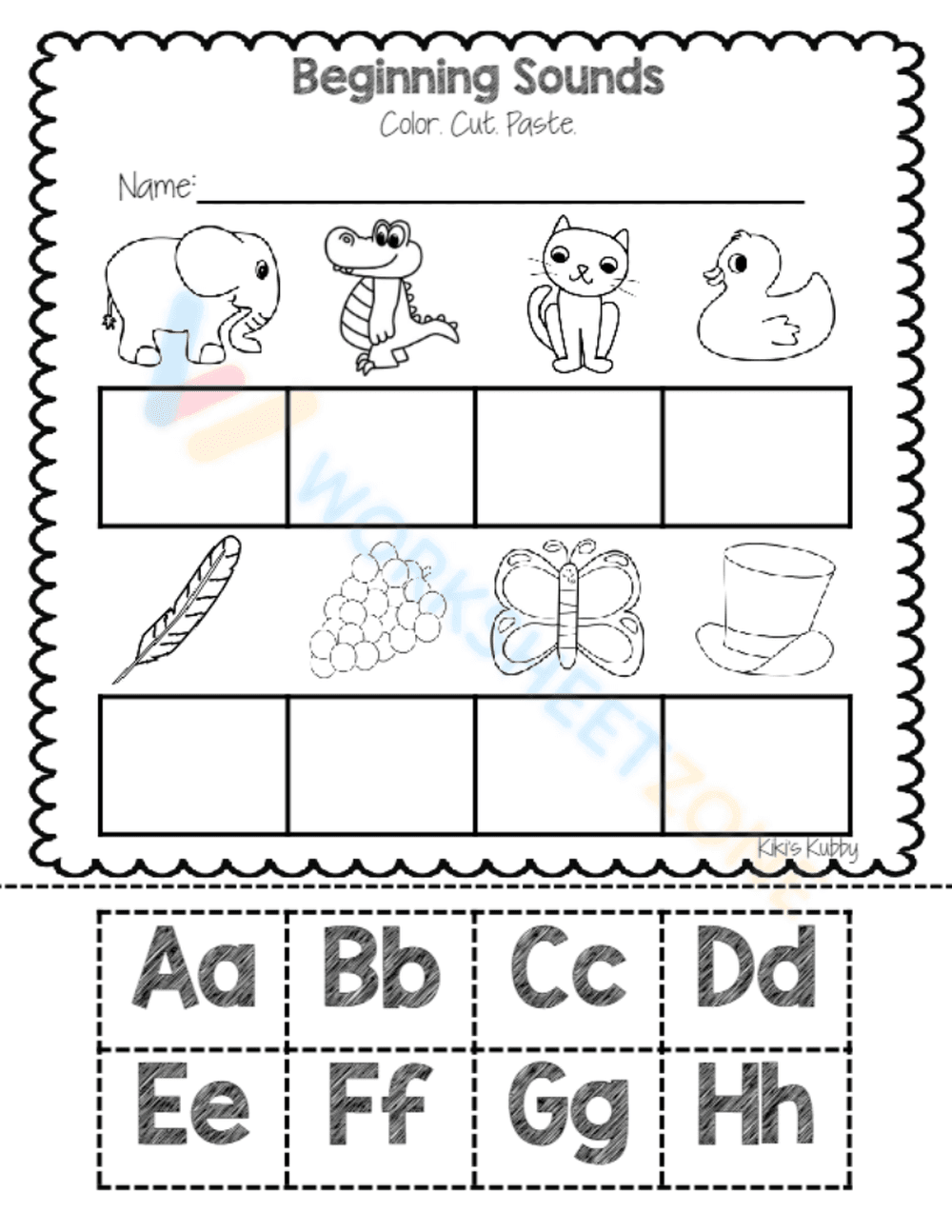 Beginning sounds cut and paste - Page 1