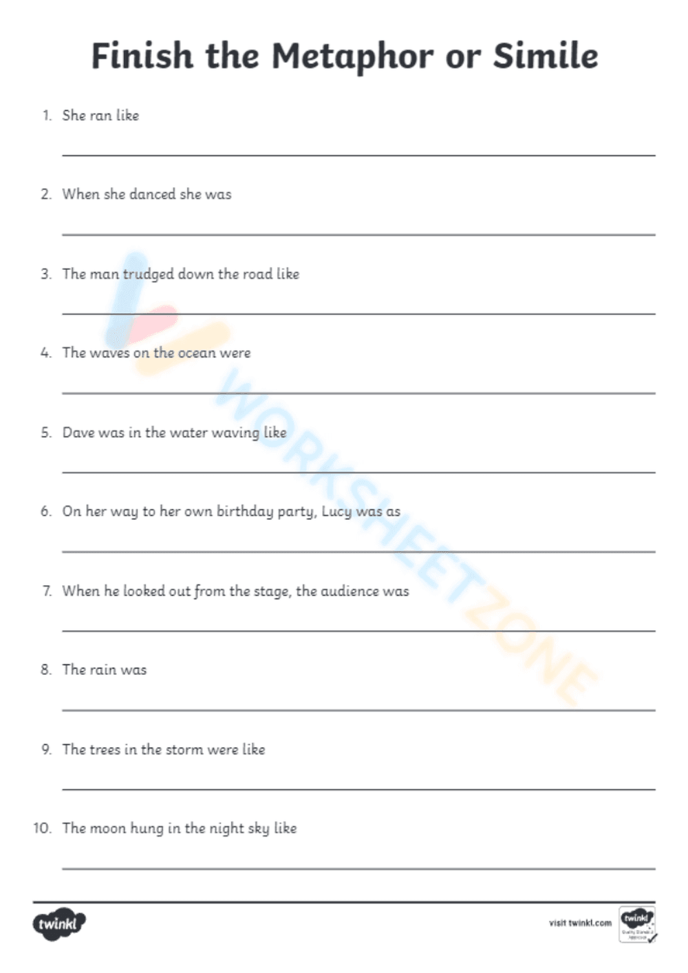 simile and metaphor 10 - Page 1