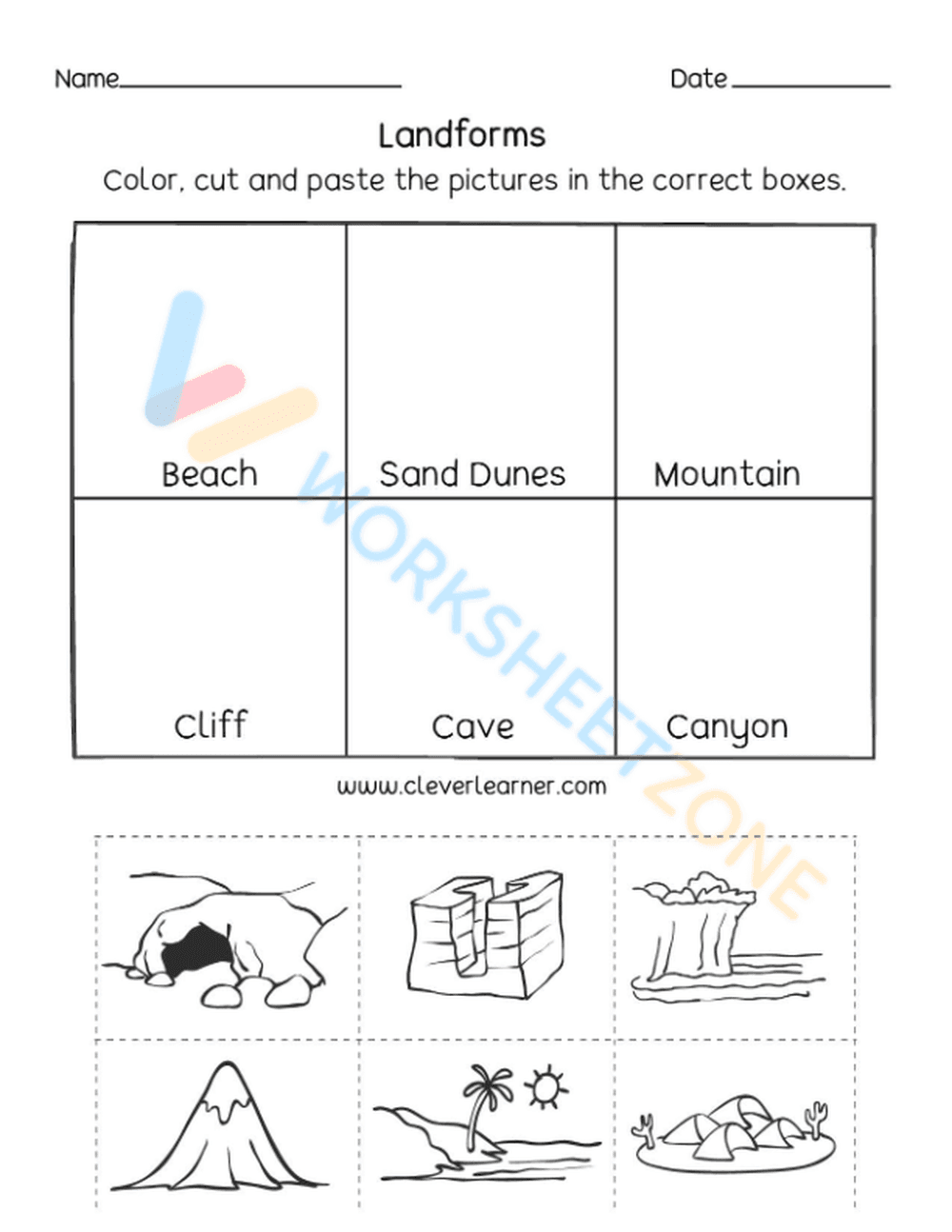 Exploring Landforms Educational Resource - Page 1