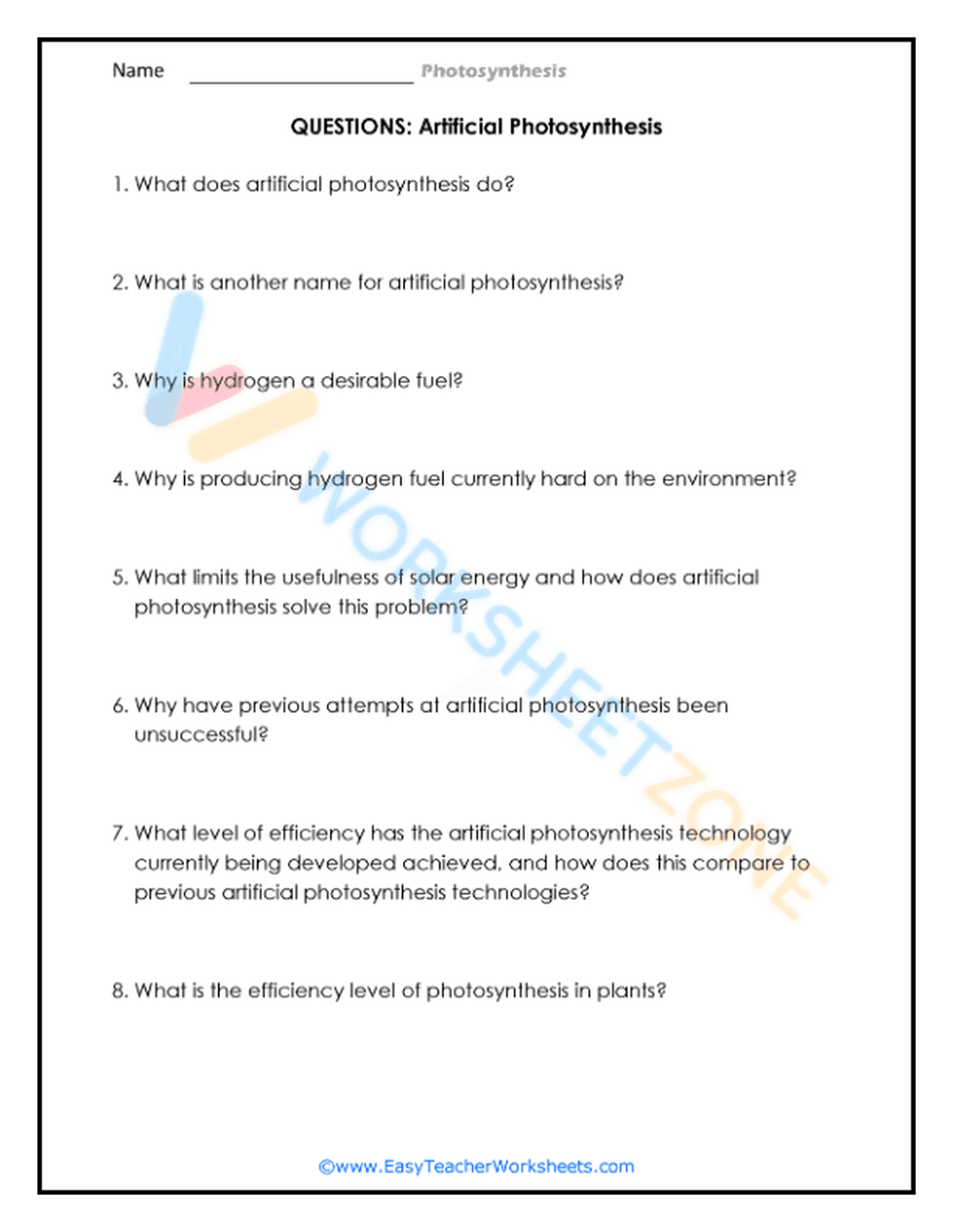 Learn About Photosynthesis - Page 2