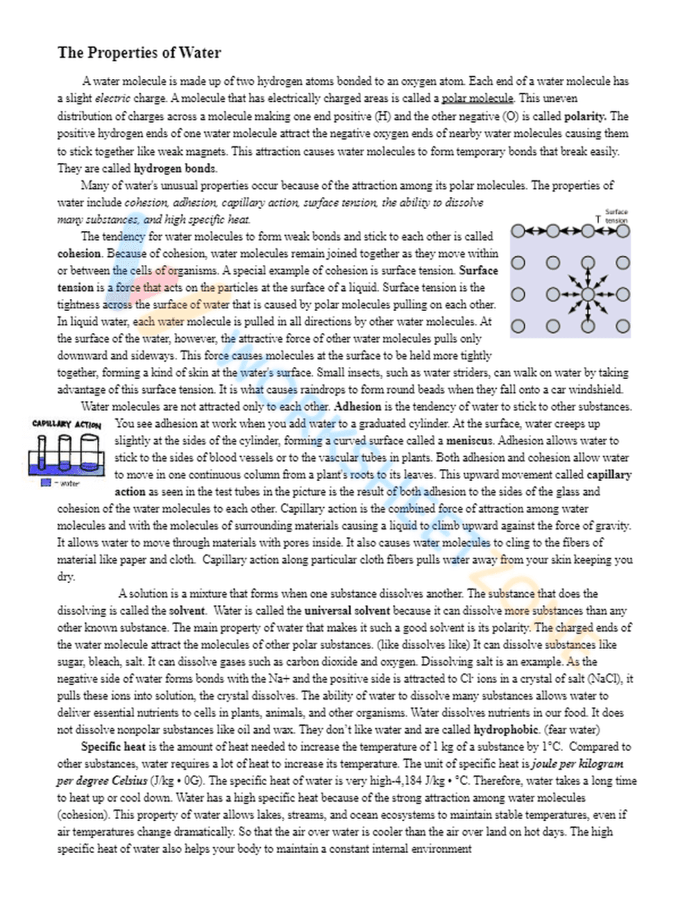 properties of water 1 - Page 1