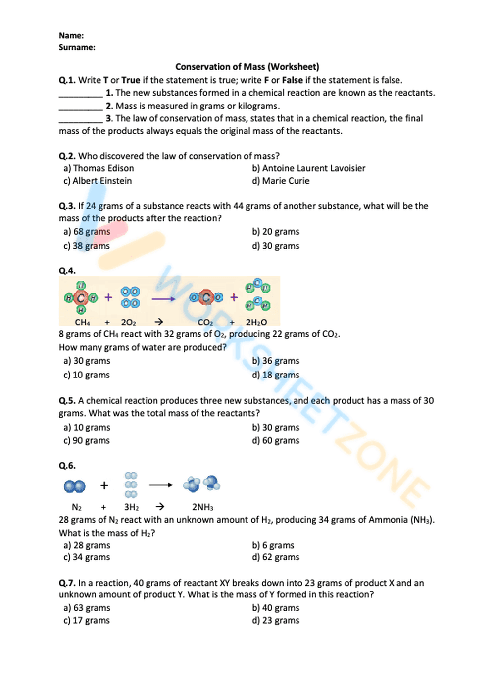 Understanding Conservation of Mass - Page 1