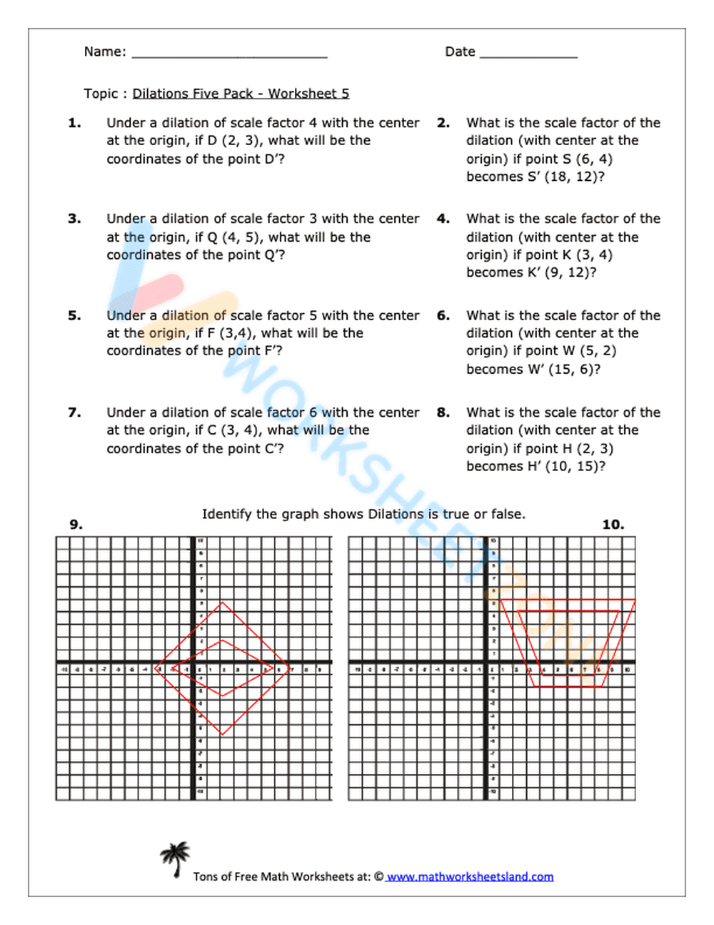 dilations worksheet 1 - Page 5