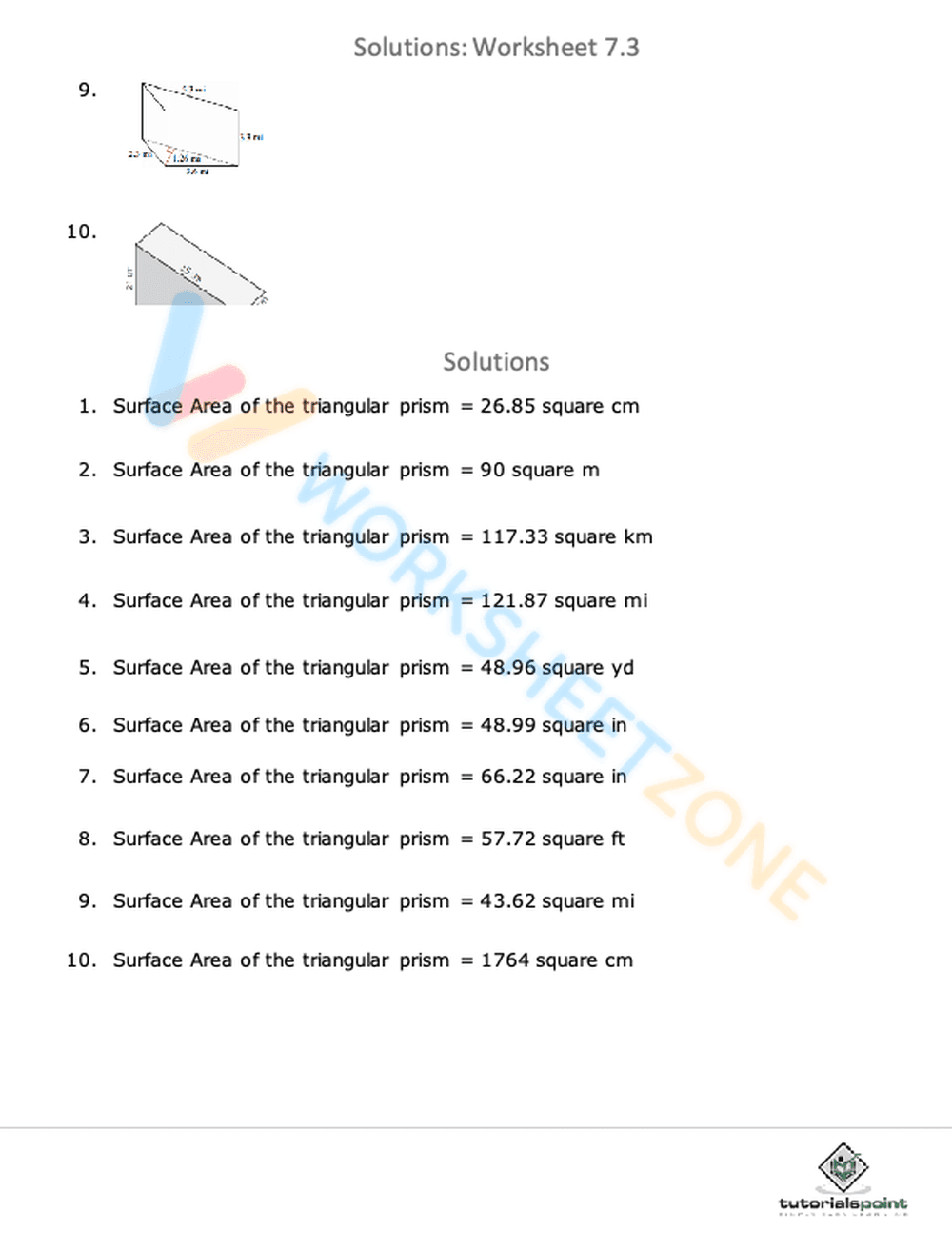 surface area of a triangular prism 6 - Page 2