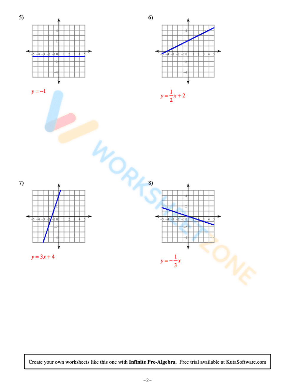 Write Linear Equations from Graphs Worksheet
- Page 4