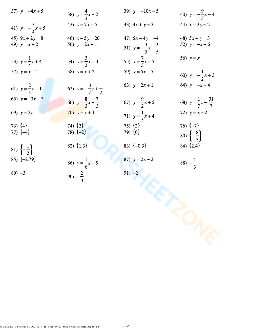 writing linear equations 6 - Page 12