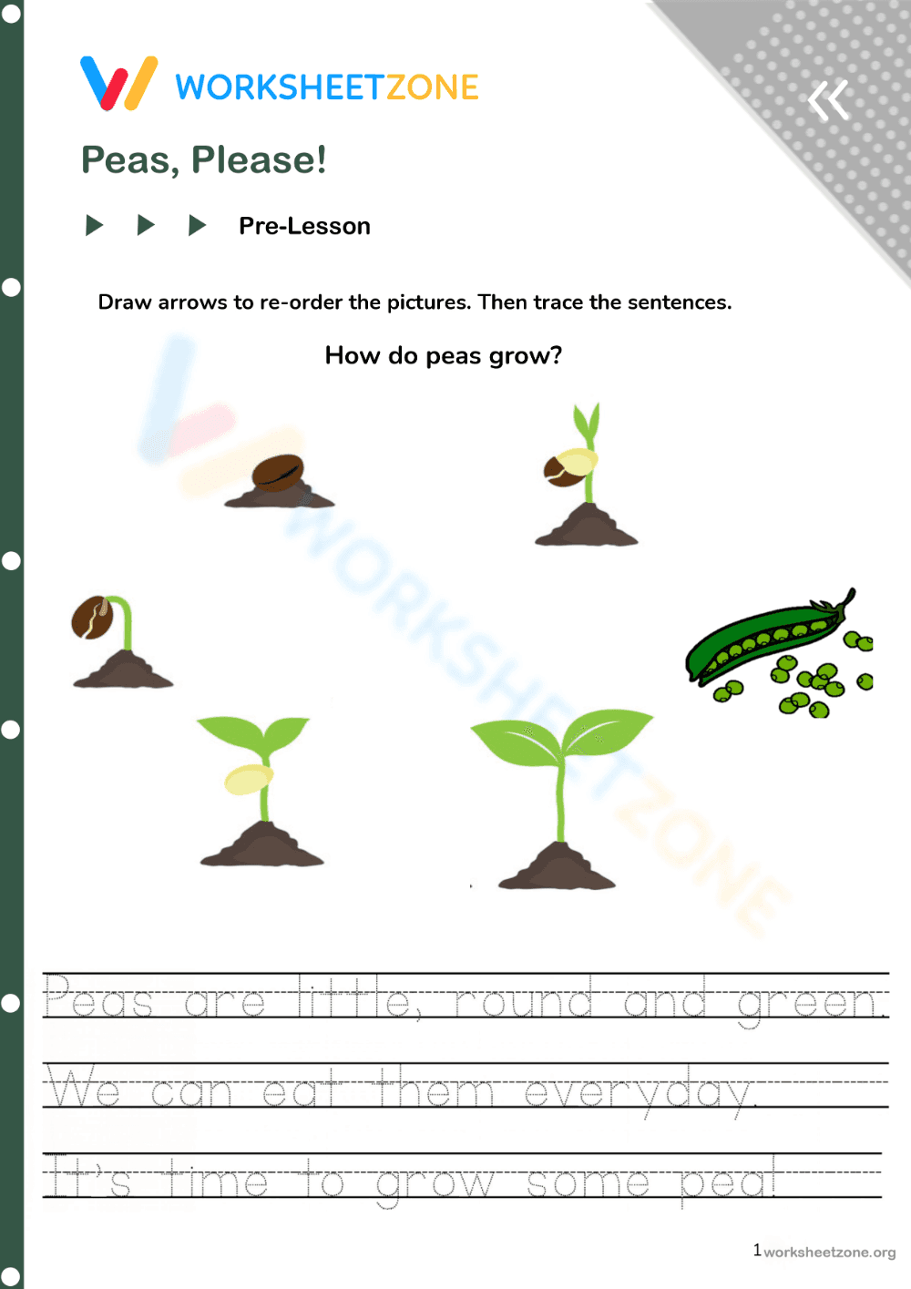 English-teaching materials for English teachers - Peas! Please! - Page 1