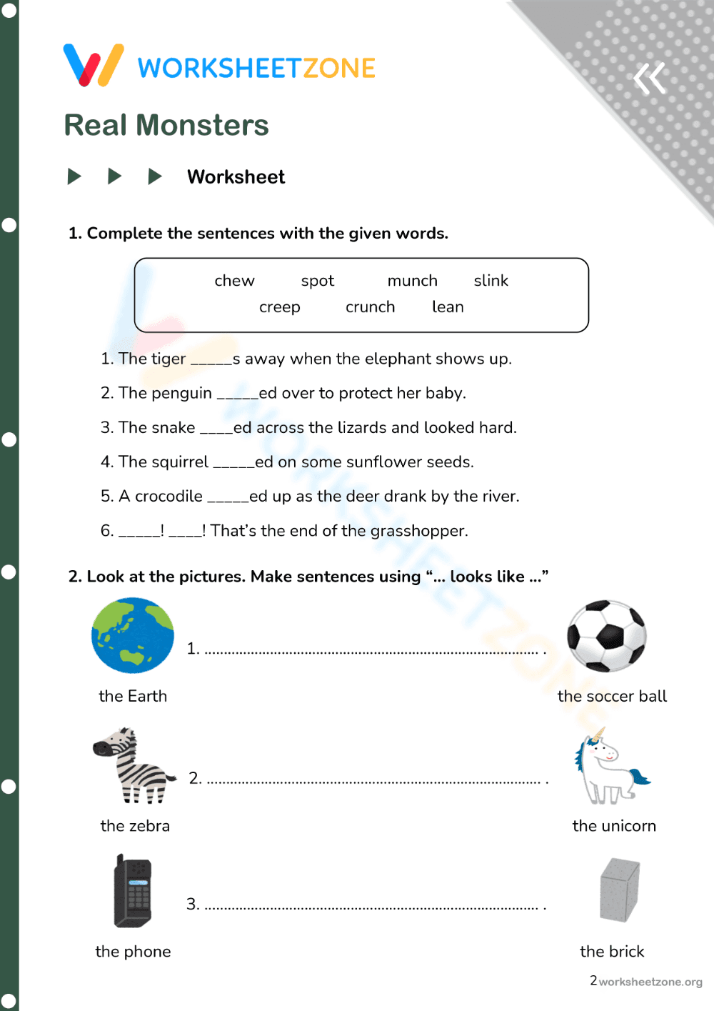 English-teaching materials for English teachers - Real Monsters - Page 2
