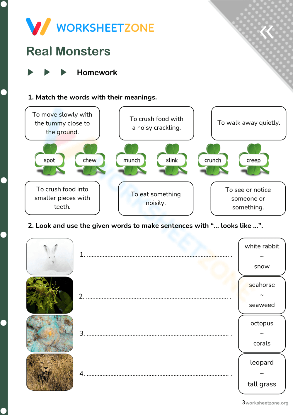 English-teaching materials for English teachers - Real Monsters - Page 3