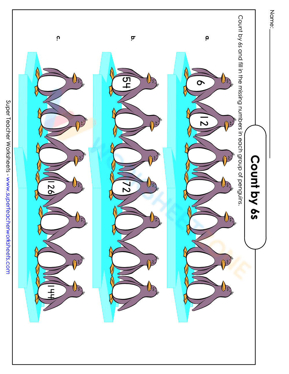 Skip counting by 6 worksheets 1 - Page 1