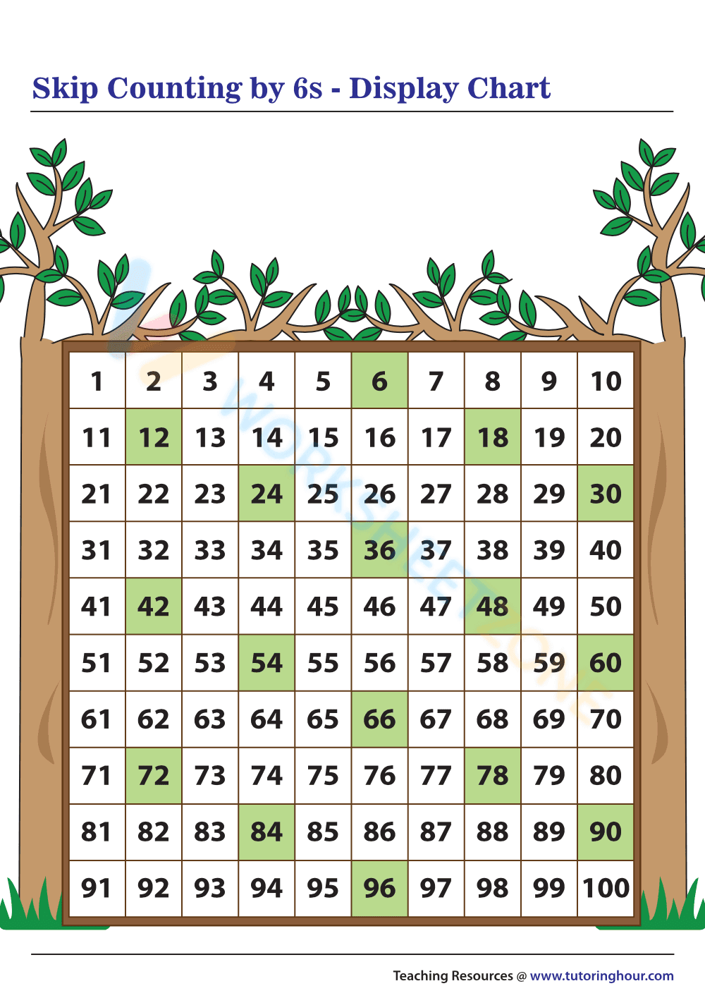 Skip counting by 6 worksheets 2 - Page 1