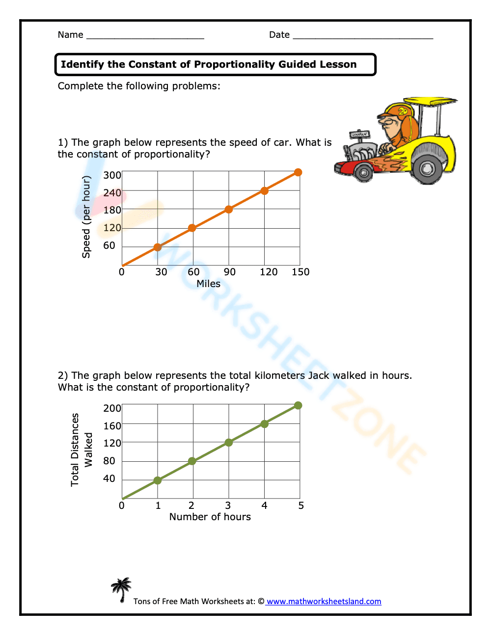 Understanding Constant of Proportionality - Page 1