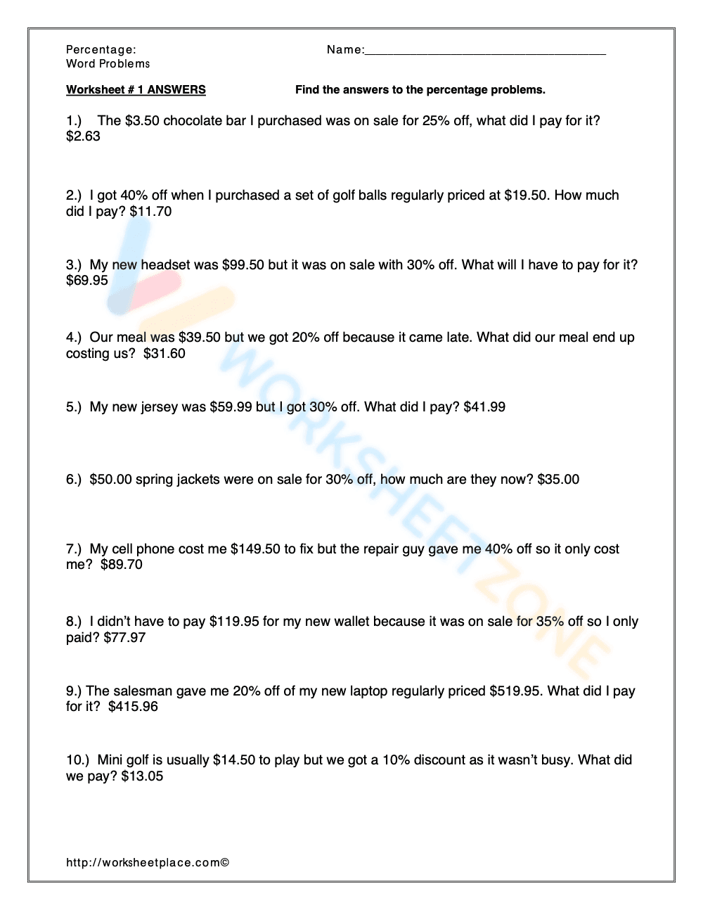 Master Percent Word Problems - Page 2
