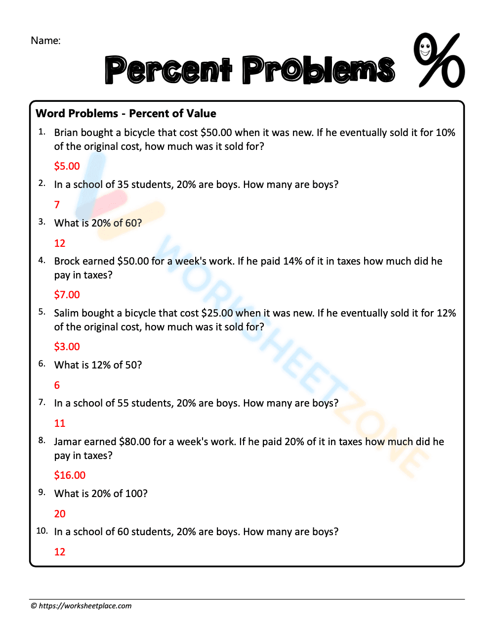 Percent word problems 7 - Page 2