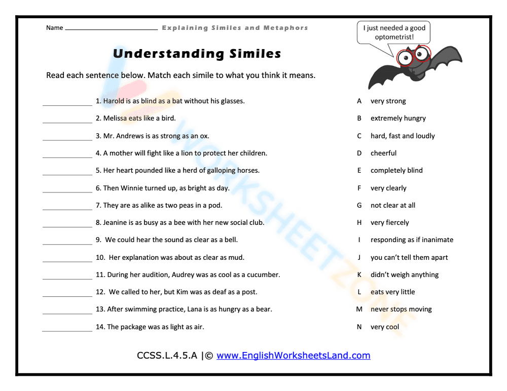 Understanding Similes - Page 1