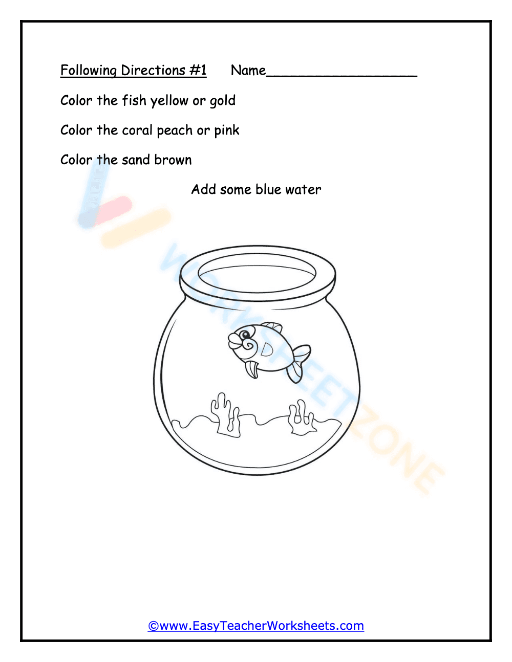 Enhance Listening Skills with Following Directions Worksheet - Page 1