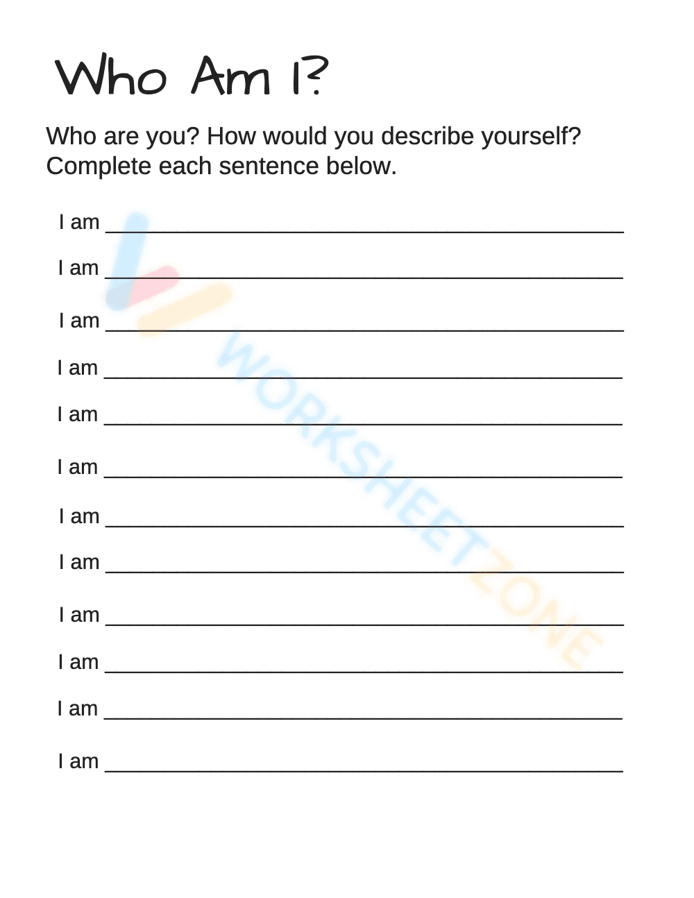 Solve the Riddle: 'Who Am I?' Worksheet Fun - Page 1