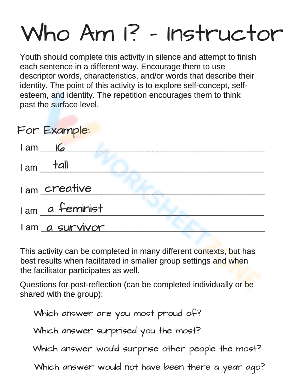 Solve the Riddle: 'Who Am I?' Worksheet Fun - Page 2