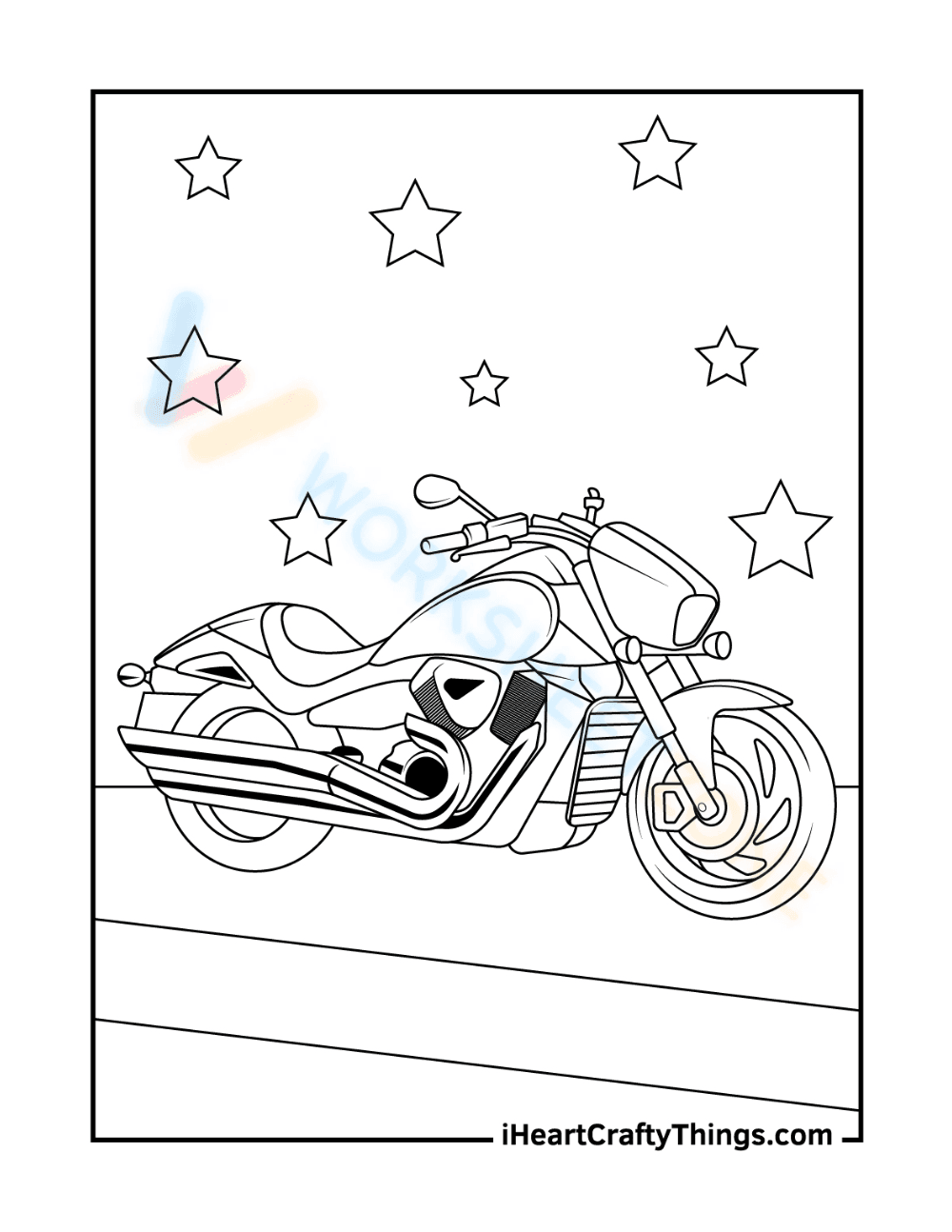 Magnificent Motorcycle Coloring Page - Page 1