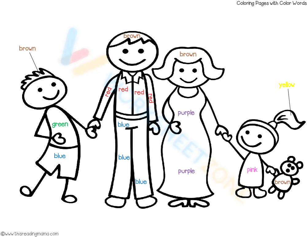 Color word - Happy Family - Page 1