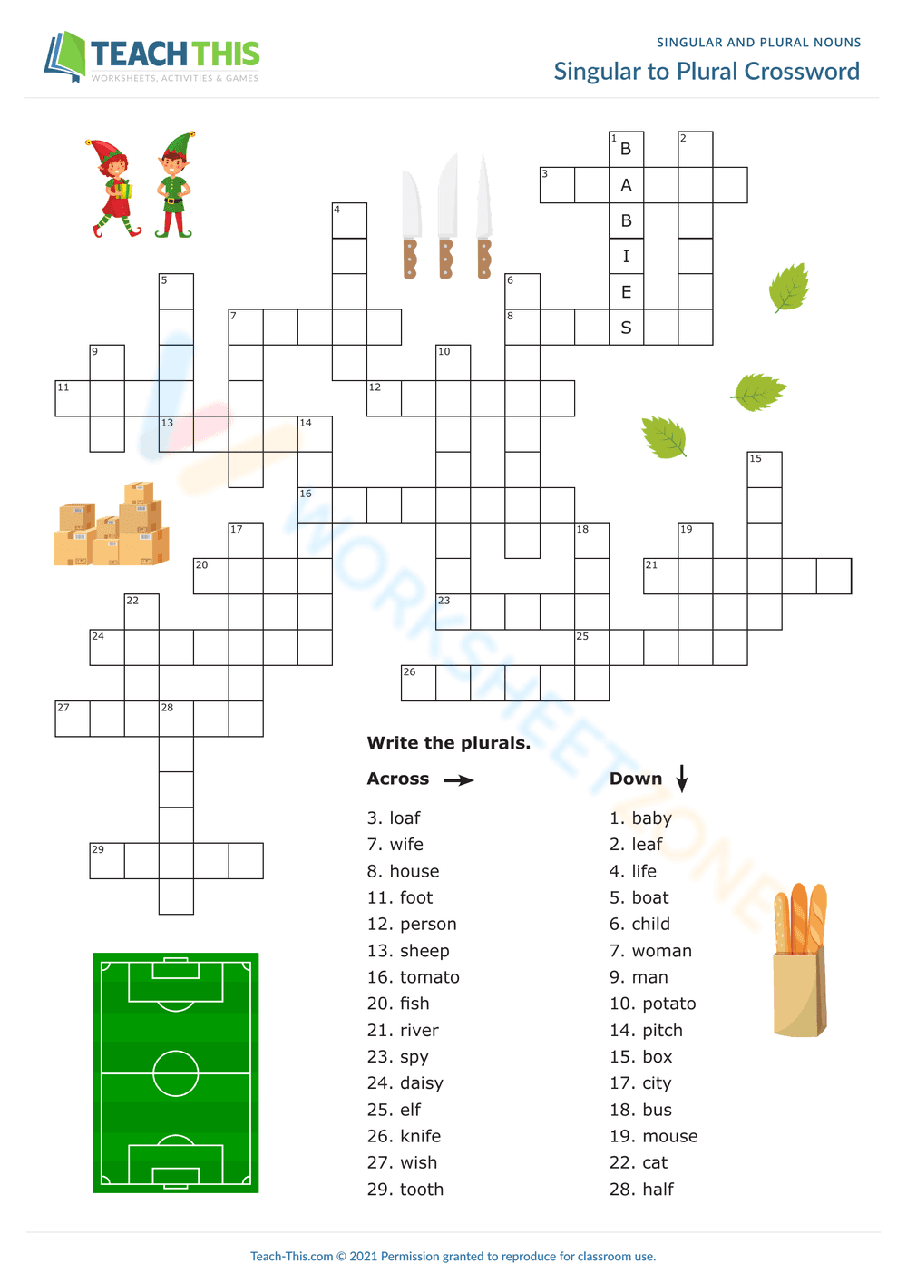Singular to Plural Crossword Puzzle - Page 2