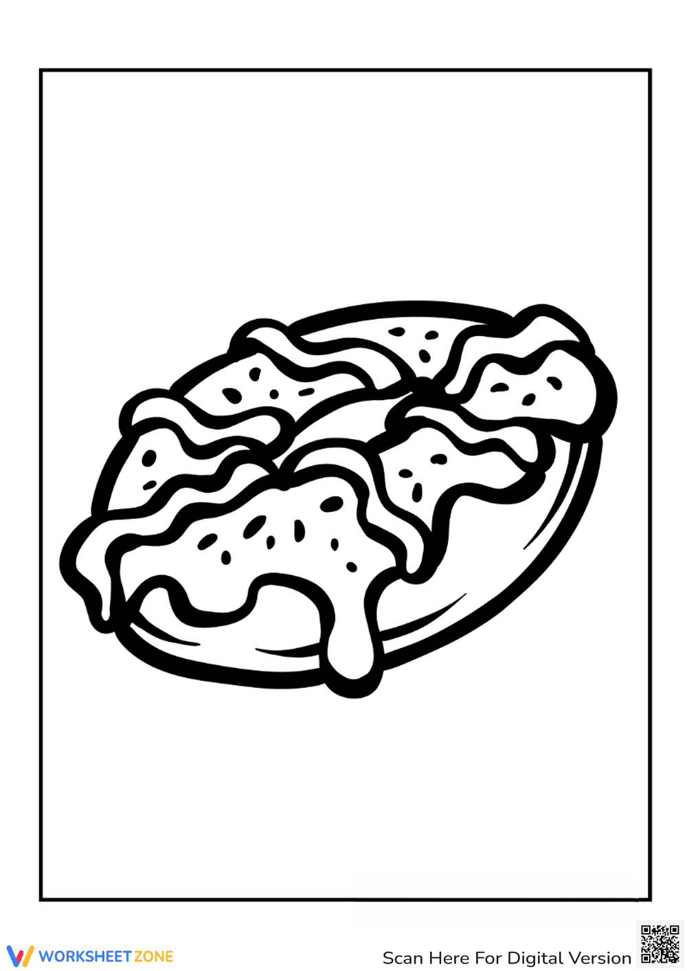 Pancake Coloring Sheet for Kids - Page 1