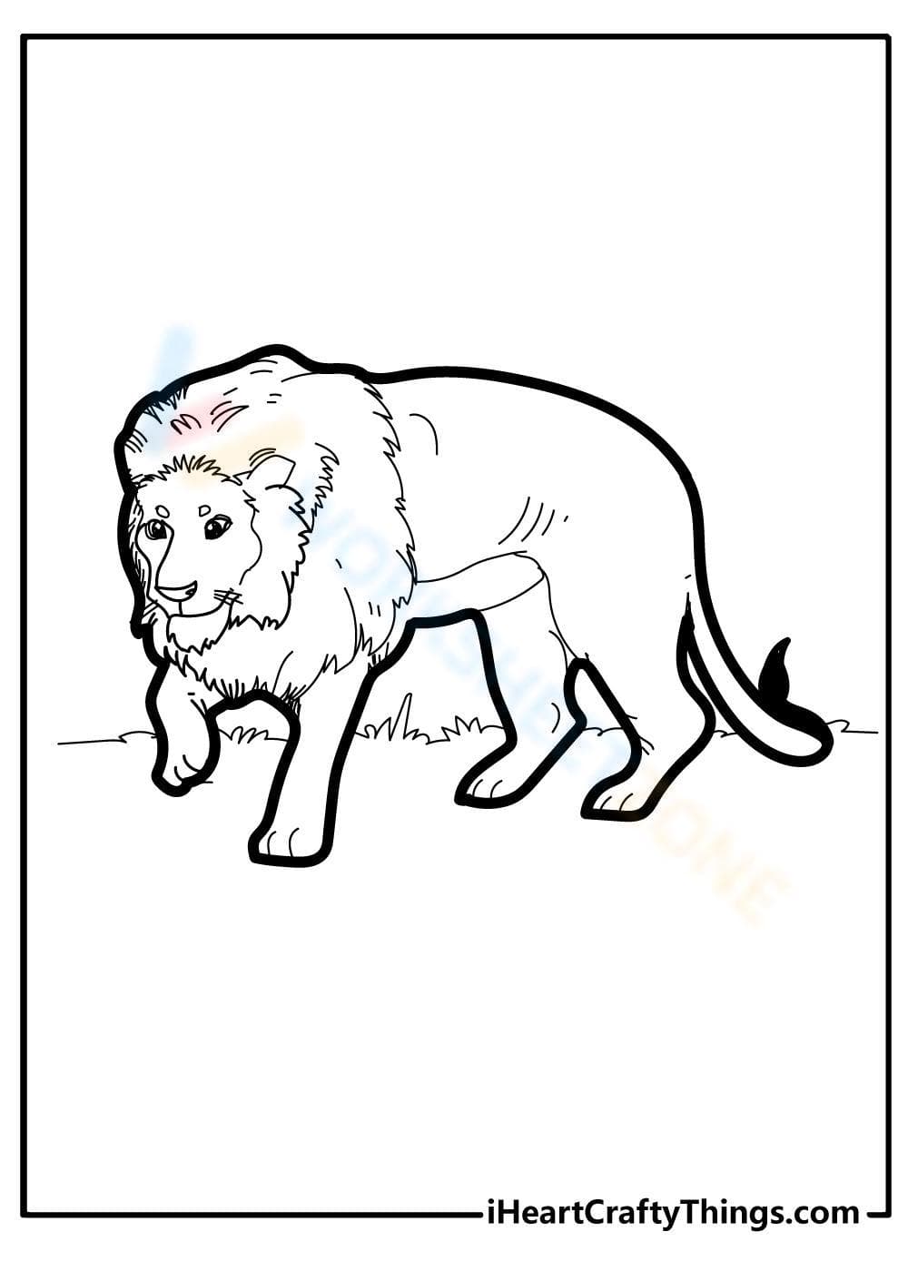 Powerful Lion Illustration Worksheet - Page 1