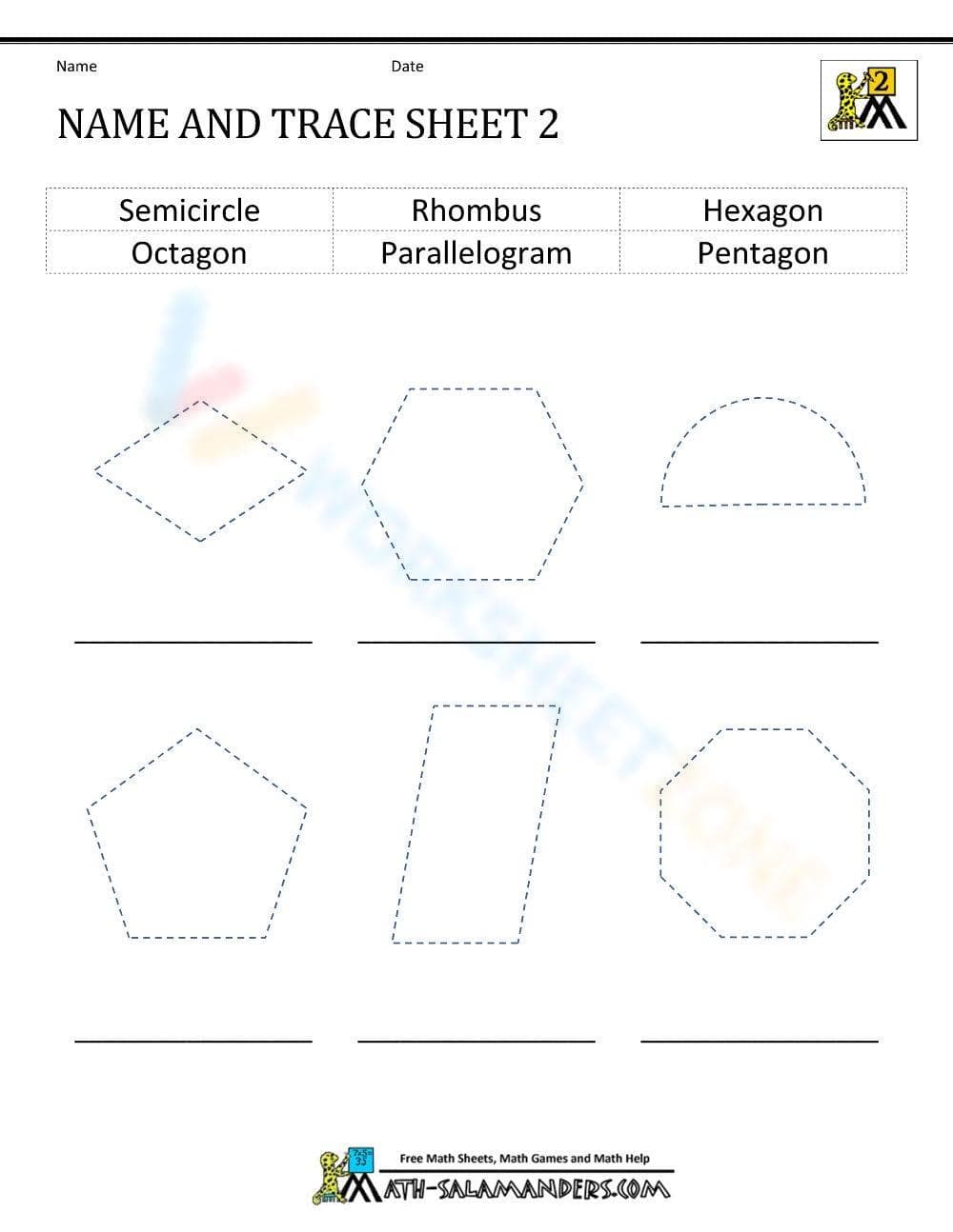 More Name and Trace Practice Sheet - Page 1