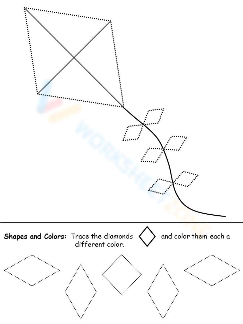 Trace and Color Diamond Shape - Page 1